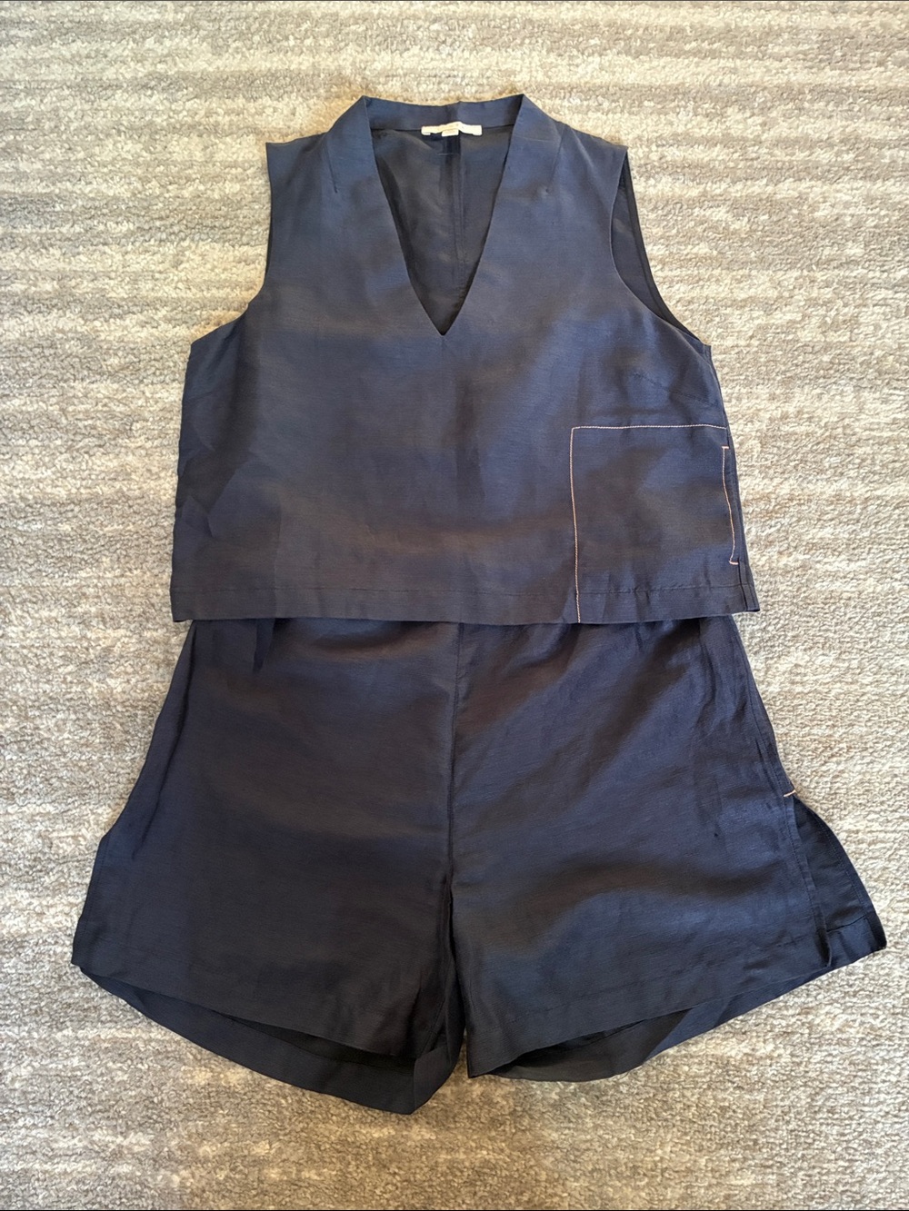 Lunya Linen/Silk Lounge Set. Navy. XS